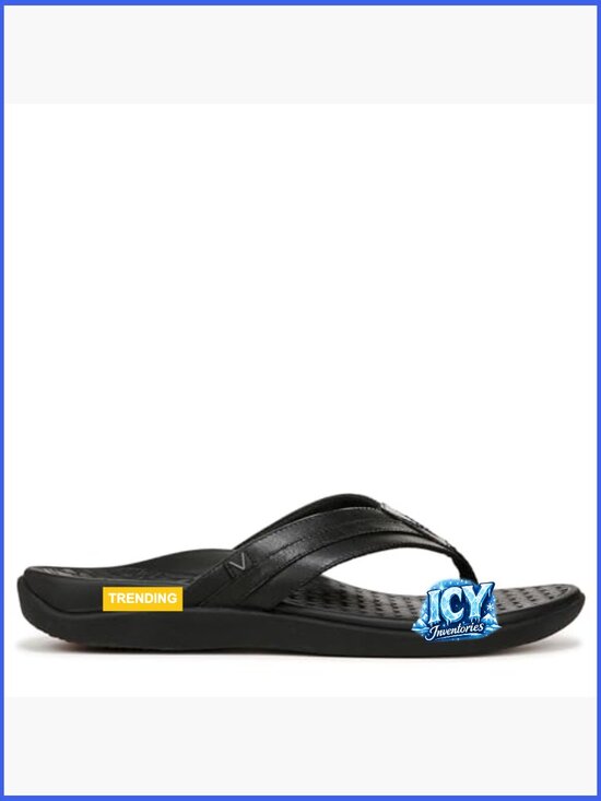 Leather-Trimmed Thong Sandal with Cushioned Footbed main image 7